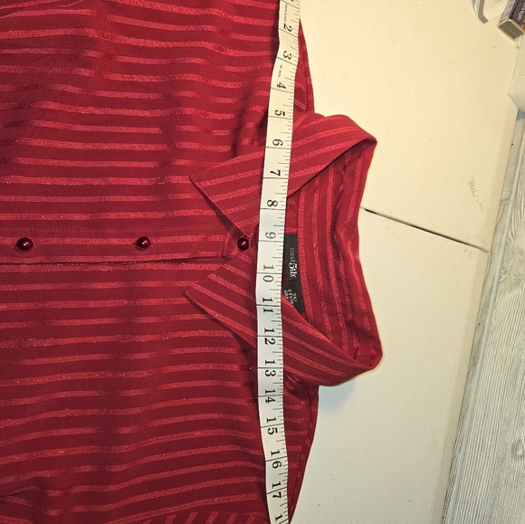 Womens East 5th Red Striped Metallic  Long Sleeve Button Down Fitted Shirt 2XL - Picture 7 of 8